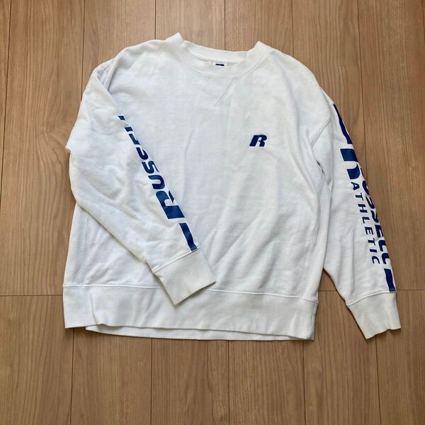 RUSSELL ATHLETIC ラッセル 袖プリ 短丈前V スウェット