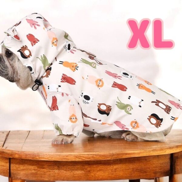 【人気商品】犬用レインコート 帽子付 防水 犬服 フレンチブルドッグ パグ 柴犬 XL