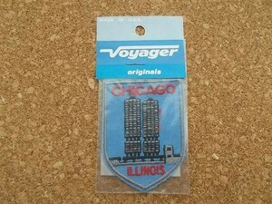 70s 米国製イリノイ州シカゴVoyagerビンテージ刺繍ワッペン/ビル タワー旅行スーベニア観光アップリケ土産パッチ