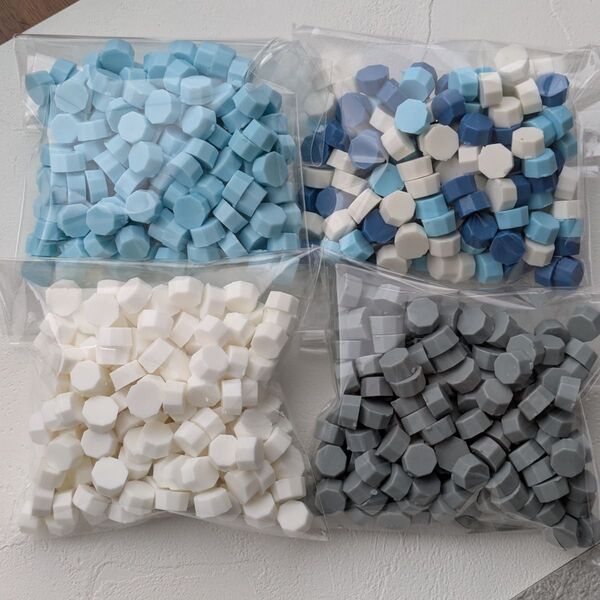 シーリングワックス 200g ハンドメイド 手紙 くすみカラー キット ブルー