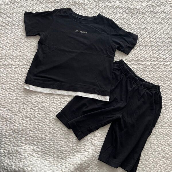 gu ジーユー ルームウェア セットアップ Tシャツ ハーフパンツ 上下セット