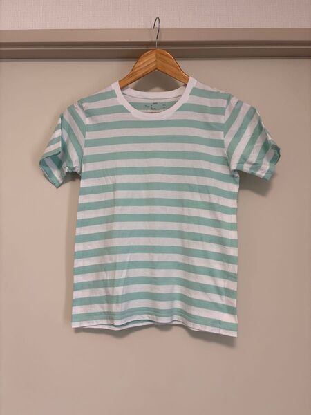 無印良品 ボーダーTシャツ 半袖 ブルー 150cm