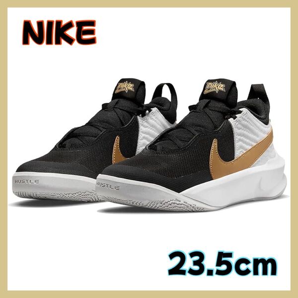 NIKE バスケットボールシューズ 23.5cm ブラック/ホワイト/ゴールド 未使用