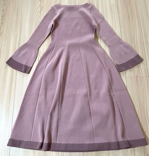 CELFORD ベルスリーブホールガーメントワンピース 38 セルフォード ピンク バイカラー 【カテ◯リ変更OK】
