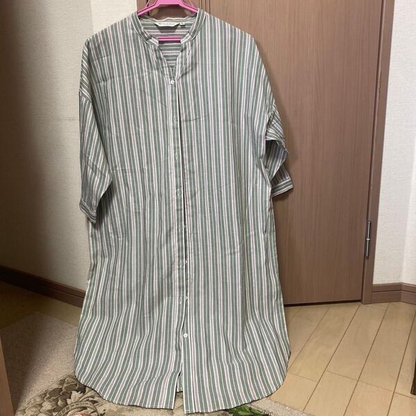 レディース シャツ シャツワンピース ロングシャツ オシャレ M