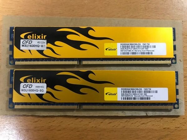 CFD W3U1600HQ-8G PC3-12800 DDR3-1600 (8GB×2枚 計16GB)