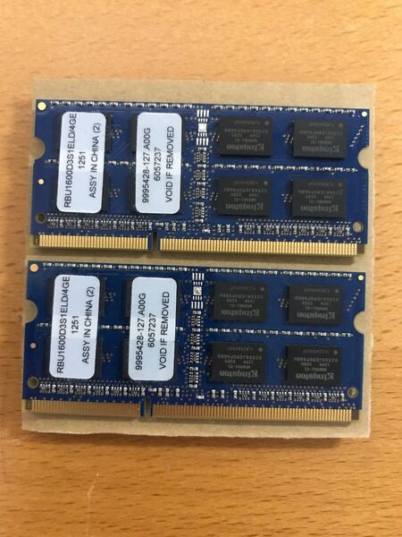 Kingston RBU1600D3S1ELD/4GE PC3-12800 DDR3-1600 (4GB×2枚 計8GB)
