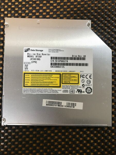 【動作確認済み】日立LGデータストレージ BT20F ブルーレイマルチドライブ SATA 厚さ12.7mm