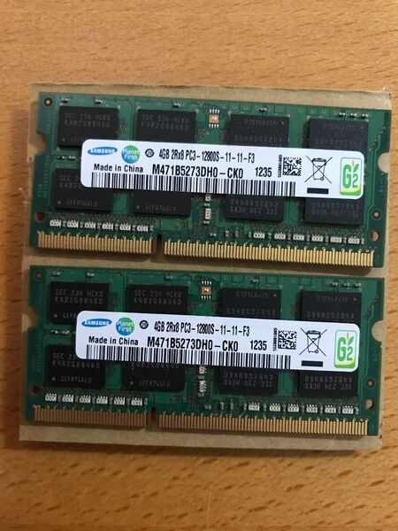 SAMSUNG M471B5273DH0-CK0 DDR3 1600 PC3-12800 (4GB×2枚 計8GB)