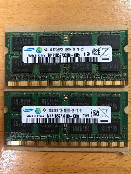 SAMSUNG M471B5273CH0-CH9 PC3-10600 DDR3-1333 (4GB×2枚 計8GB)