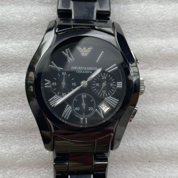 エンポリオアルマーニ EMPORIO ARMANI AR-1400 腕時計 クロノグラフ ブラック クオーツ クォーツ 稼働
