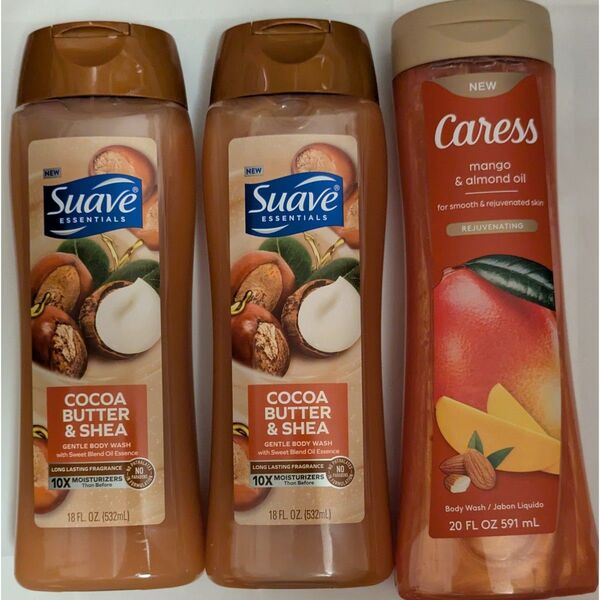 スアーヴ Suave ココアバター&シア カレスCaress マンゴーアーモンドオイル ボディソープ