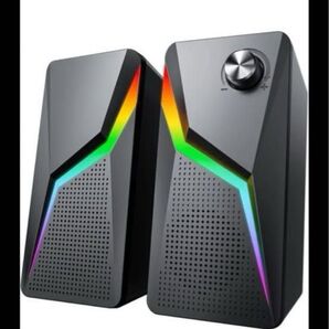 【新品】スピーカー 2ch イルミネーション 黒 RGB