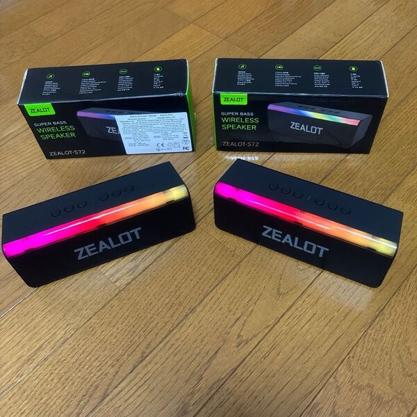 ZEALOT Bluetoothスピーカー 連動 高音質 LED搭載 20W 2台