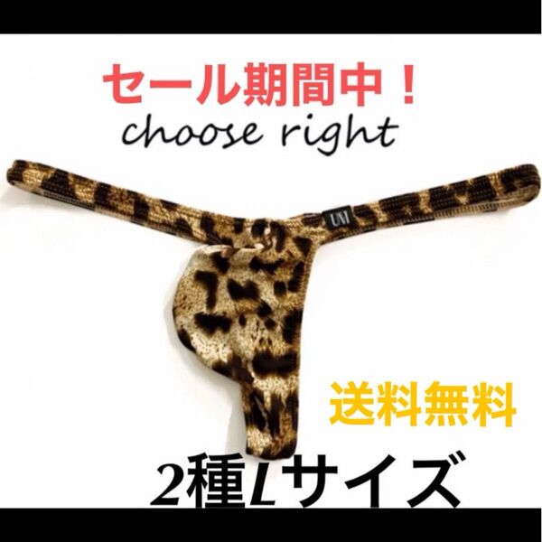 新品 さらさらメンズ ヒョウ柄セクシーインナー アニマルTバック豹柄 L-2枚