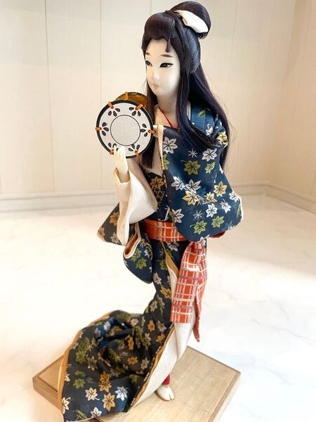 ヴィンテージ 日本人形 着物 芸者 舞妓 京都 希少 太鼓 花魁 伝統 着物 置物 アンティーク