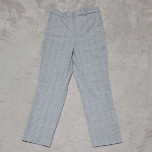 チェック柄パンツ グレー