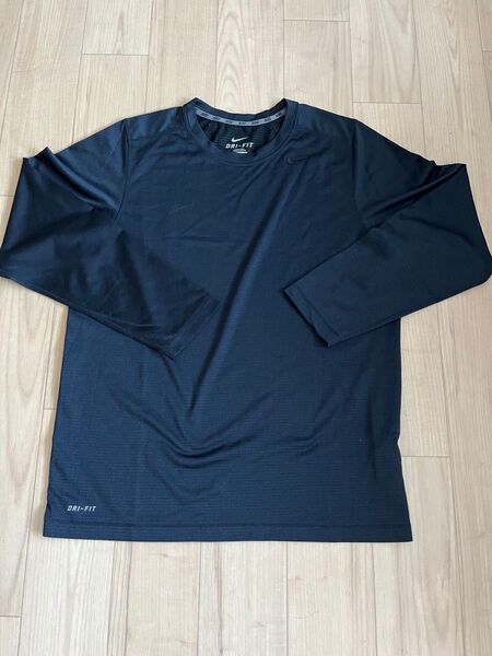 NIKE ナイキ DRY-FIT 長袖 スポーツウェア トレーニングウェア ネイビー XLサイズ