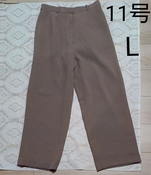 パンツレディース ポリエステル100% 11号 Lサイズ クリーニング済み 10分丈 日本製 春 夏
