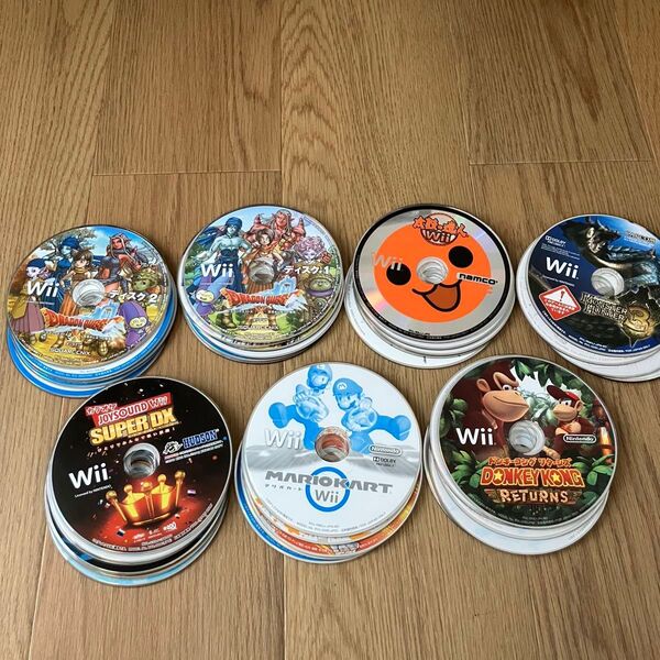 Wii ソフト 40本セット マリオカート ドンキーコング 太鼓の達人 ドラゴンクエスト10 ディスクのみ モンスターハンター