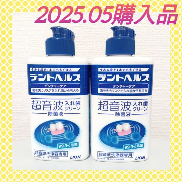 【2本セット】デントヘルス デンチャーケア 超音波入れ歯クリーン除菌液 250mL 義歯用品 入れ歯洗浄剤 専用除菌液 ライオン