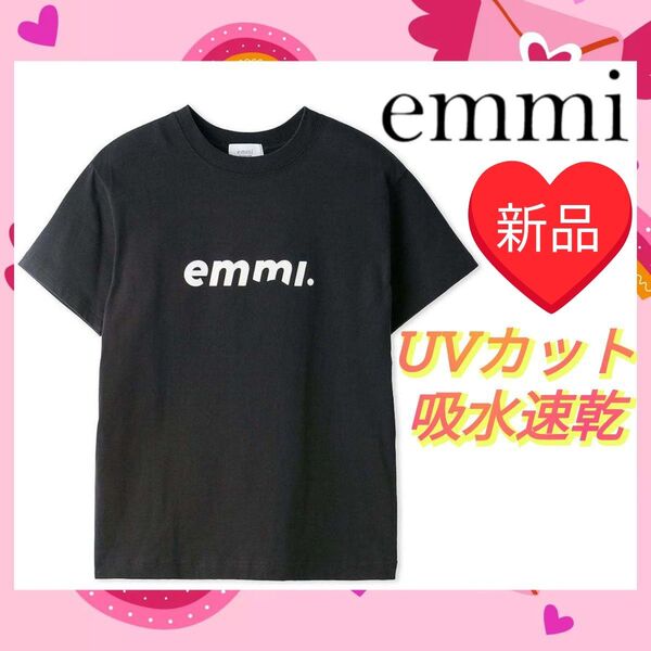 【吸水速乾♪】emmi エミ eco ロゴUVカットTシャツ チャコールグレー CGRY 13WCT244012 トップス 半袖
