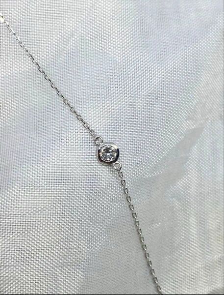 H&C鑑別カード★シンプル1粒・無色透明高品質ダイヤブレス★プラチナダイヤモンドブレスレットPt天然ダイヤ、プラチナブレスレット