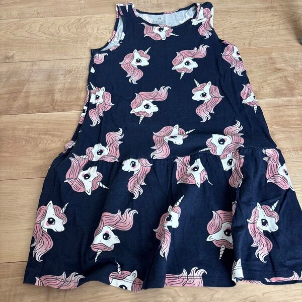 一度着用 140㎝ ワンピース ノースリーブ ノースリーブワンピース 女の子 H&M