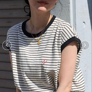 新品 フリークスストア 半袖Tシャツ ハート刺繍 ボーダー レディース