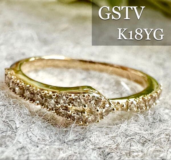 新品磨き済◆GSTV◆K18YG*14号*スネークモチーフダイヤモンドリング*指輪*へび