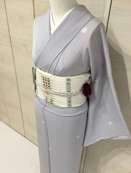 夏着物【小紋】蛍ぼかし 飛び柄 正絹 未使用 仕付け糸つき