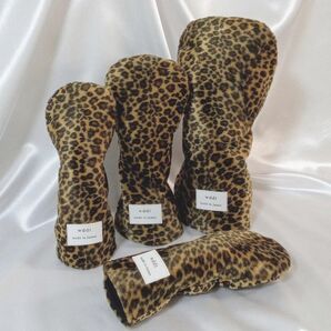 ゴルフヘッドカバーDW/FW/FW/UT用ヒョウ4点セット