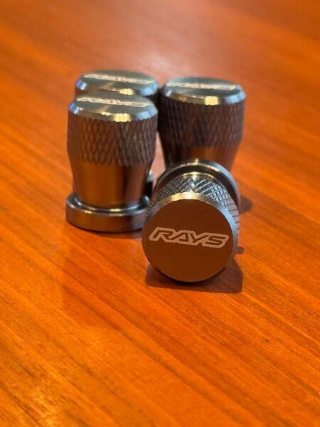 【新品未使用】RAYS レイズ エアーバルブ 4個セット(メタリックグレー) エアバルブキャップ