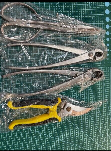新品210㎜ ステンレス盆栽道具 コブ切 瘤切り 盆栽用 ぼんさいバサミ用品BONSAI TOOL 4個セット 剪定ばさみ