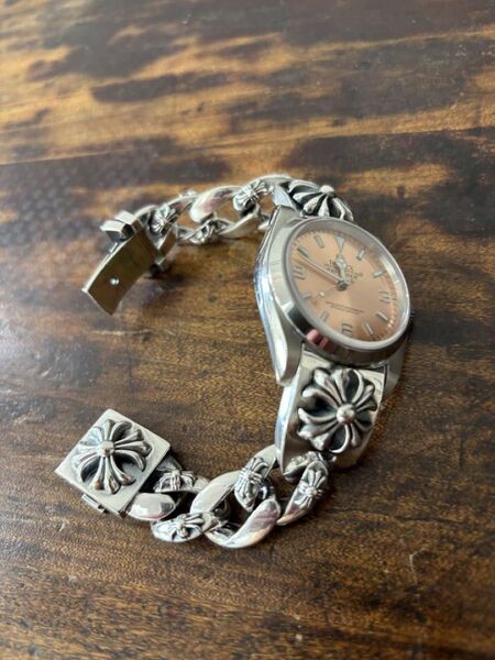 Watch ハーフフラワーウォッチベルト 16.5cm JBJG003 925刻印 シルバー 腕時計 92g