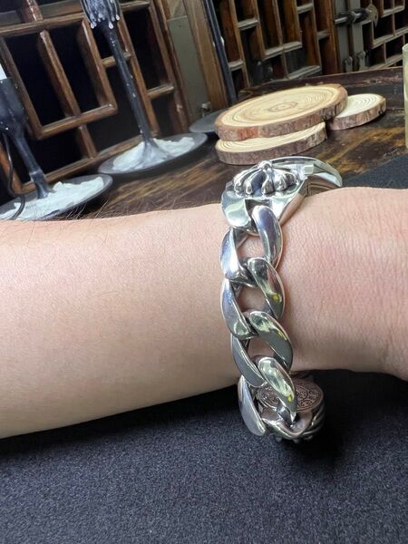 Watch プレーンクラッシュベルト 17.5cm JWH003 925刻印 シルバー ブレスレット ヴィンテージ