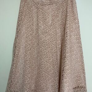 【新品】ZARA BASIC ザラベーシック レーススカート ベージュ ひざ丈 L