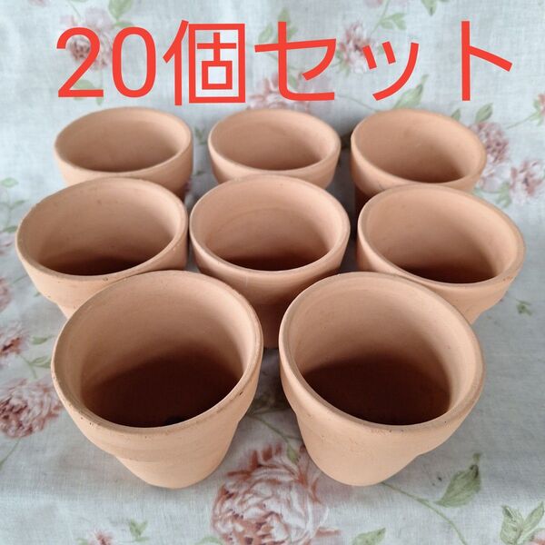 テラコッタ小型鉢 20個セット 植木鉢 陶器 盆栽 園芸 ガーデニング 鉢368 素焼き 多肉植物 植木鉢 盆栽鉢