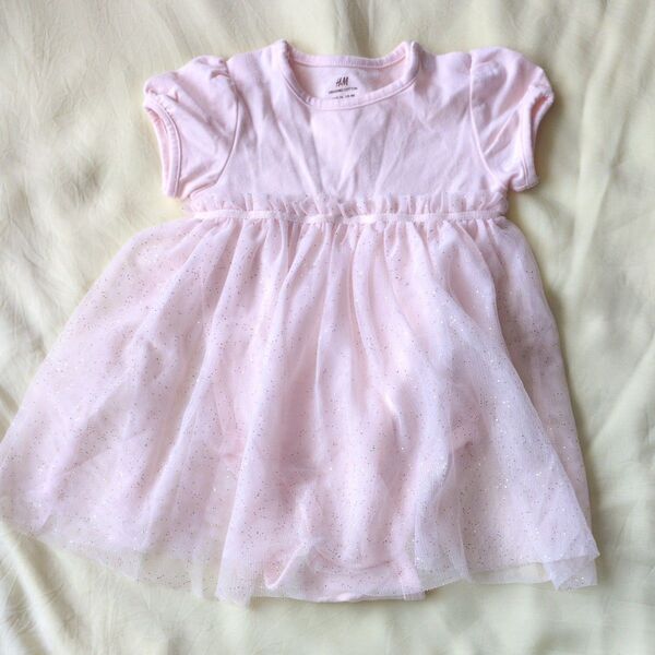 ORGANIC H&M ベビー服 チュールスカート付きロンパース ピンク 6-9M
