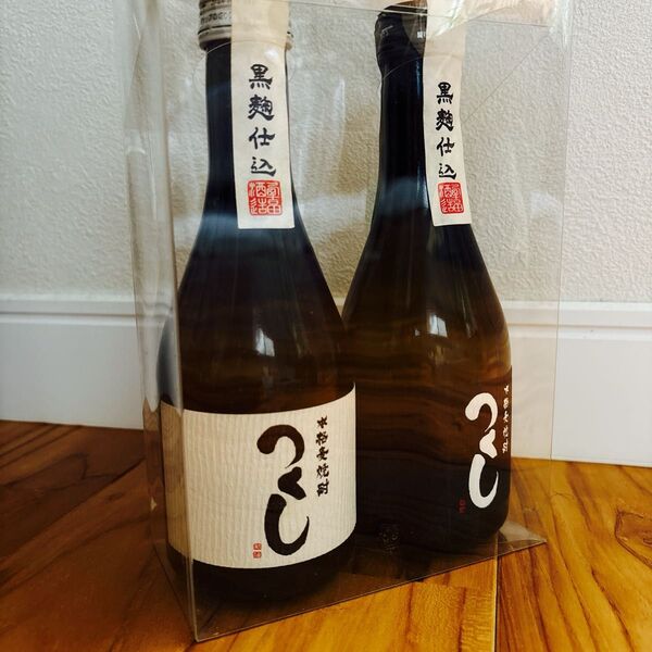 本格麦焼酎「つくし」黒ラベル 白ラベル300ml 2本セット