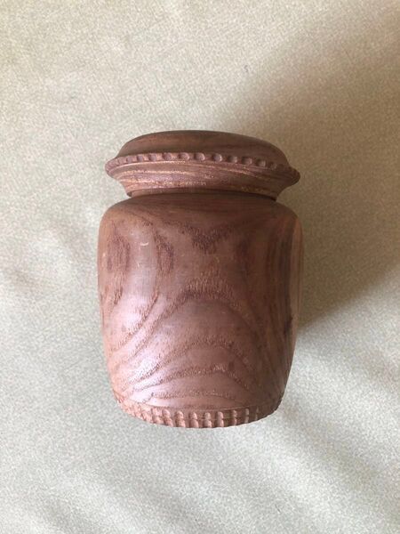 【レア品】茶筒 茶壺 茶入れ くり抜き 茶器 木製 レトロ アンティーク