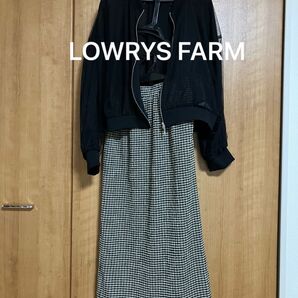【美品】LOWRYS FARMチェック柄ロングスカート