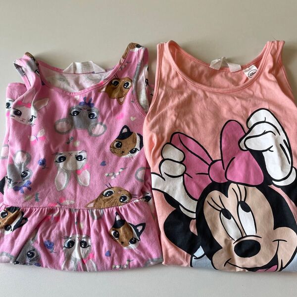 H&M キッズワンピース ミニーちゃんとアニマル柄の2枚セット