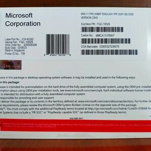 Windows 11 Pro 64bit DSP版 DVD プロダクトキー Microsoft 正規認証保証