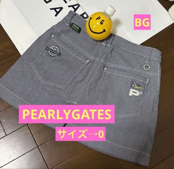 ★パーリーゲイツPEARLYGATES★定番系美脚スカート 小紋柄グレー★0サイズS台形スカート★マスターバニー エディション