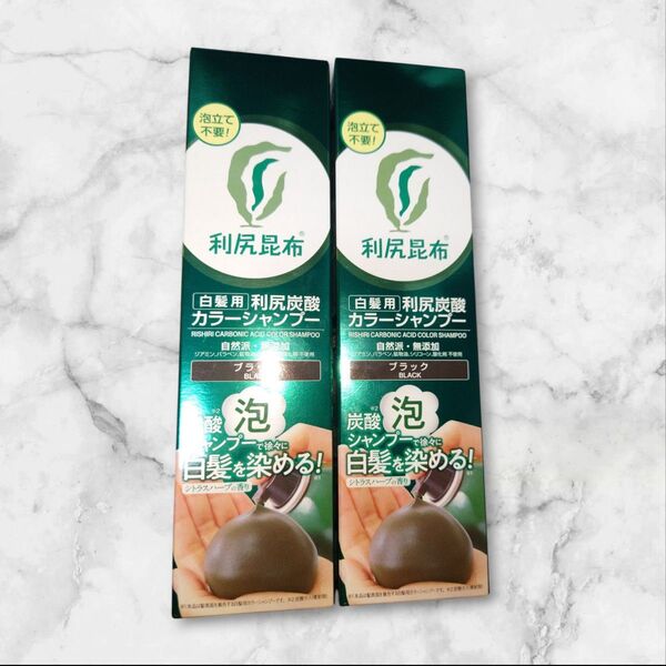 利尻炭酸カラーシャンプー ブラック 白髪用 自然派clubサスティ180g 2セット