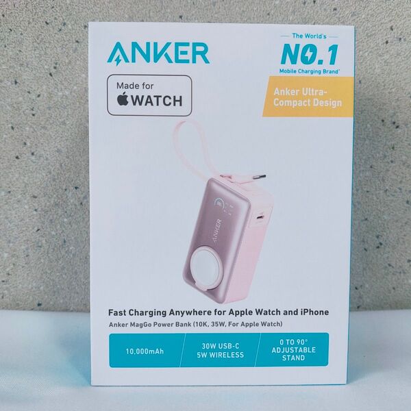 【送料無料】Anker MagGo Power Bank (10000mAh, For Apple Watch) ピンク