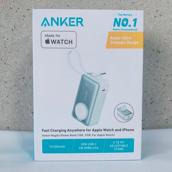 【送料無料】Anker MagGo Power Bank (10000mAh, For Apple Watch) ミントブルー