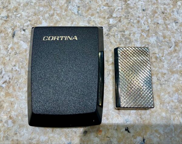 マルマン CORTINA 電子 ガスライター シルバーカラー レトロ 喫煙具 喫煙グッズ 火花確認済☆