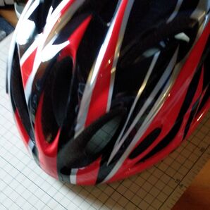 自転車用ヘルメット Lサイズ レッド/ブラック/シルバー